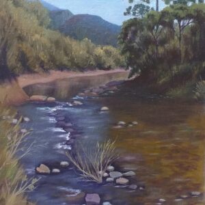 Quadro de Paisagem - Rio com Pedras