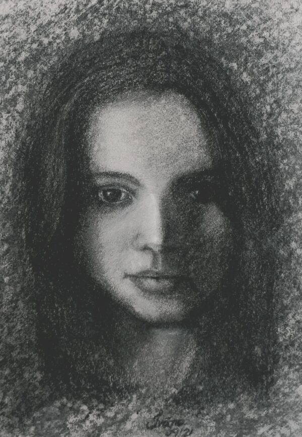 Desenho em carvão - Retrato Feminino